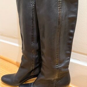 Maison Martin Margiela Black Leather Knee High Boots